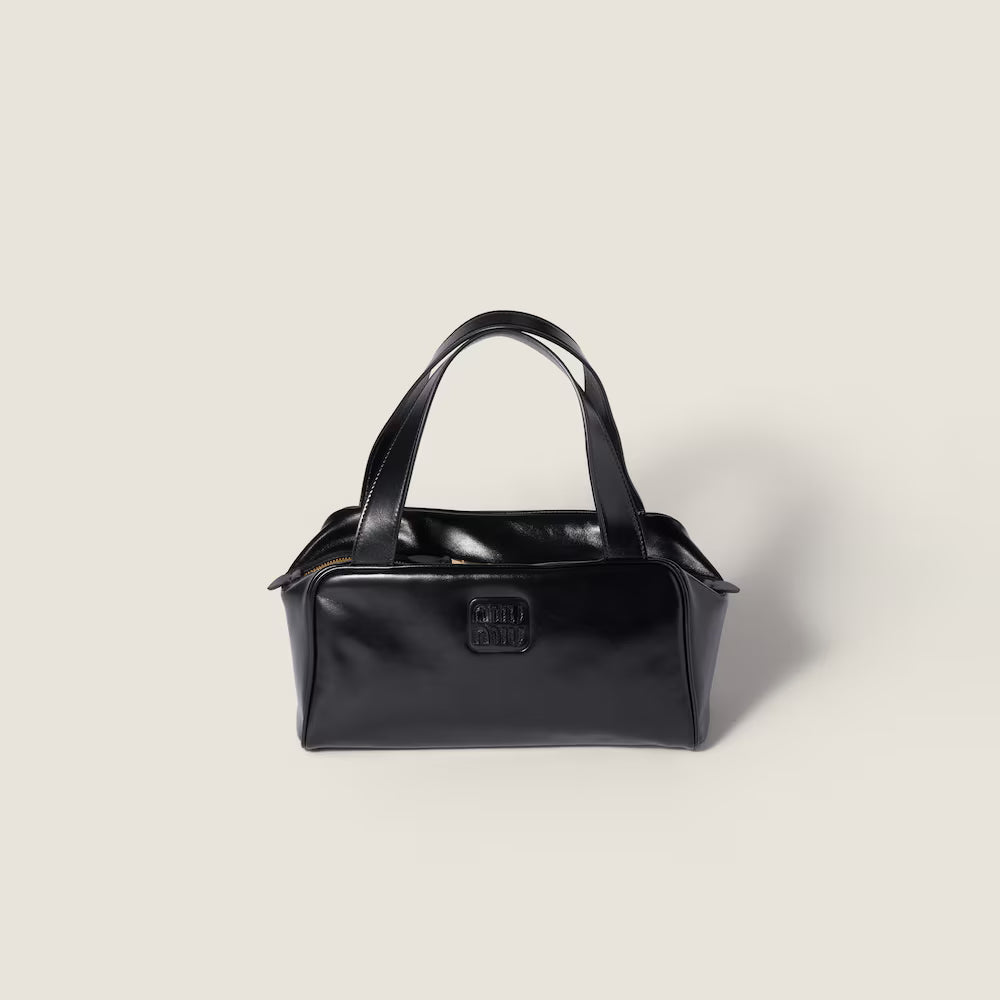 Leather top handle bag