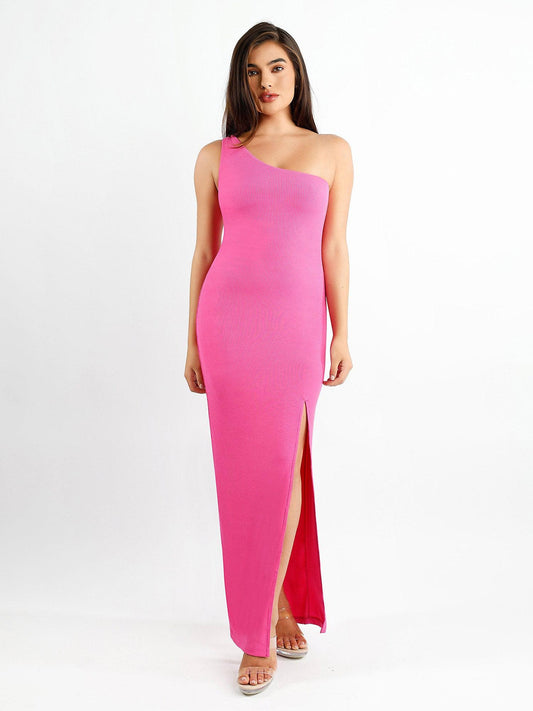 The Shapewear Dress One Shoulder Split Modal Maxi