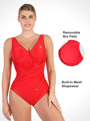 The Shapewear Swimsuit Deep-V Neck One-Piece Bodysuit
