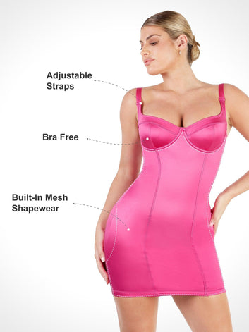 The Shapewear Dress Metallic Shiny Bustier Mini