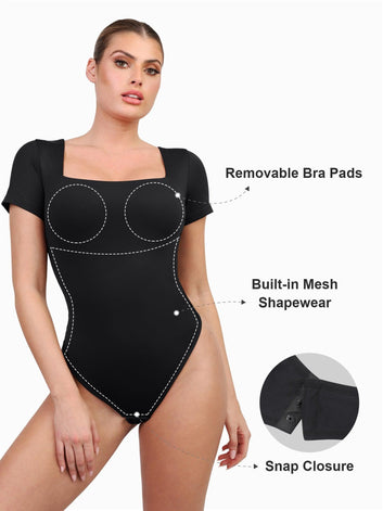 The Shapewear Bodysuits Square Neck Thong